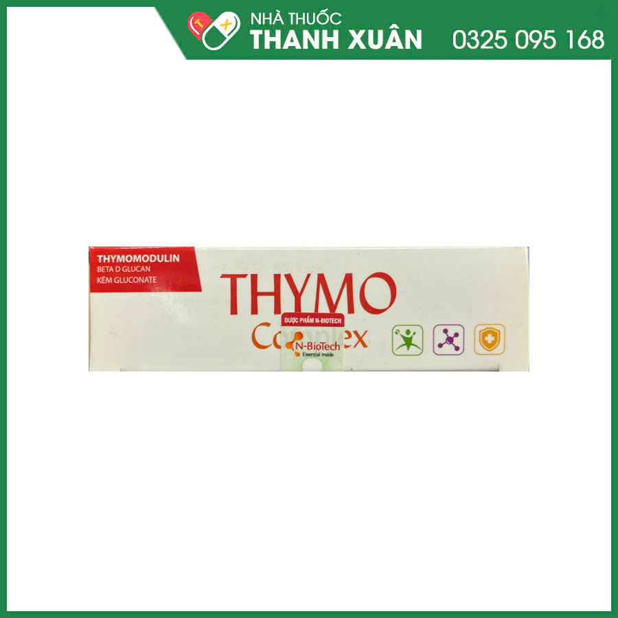 Thymo Complex giúp bổ sung thymomodulin, một số vitamin và khoáng chất, hỗ trợ tăng cường sức đề kháng cho cơ thể